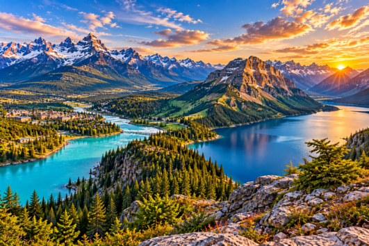 Banff Waterton tour featuring mountain lakes and Canadian Rockies scenery in Alberta