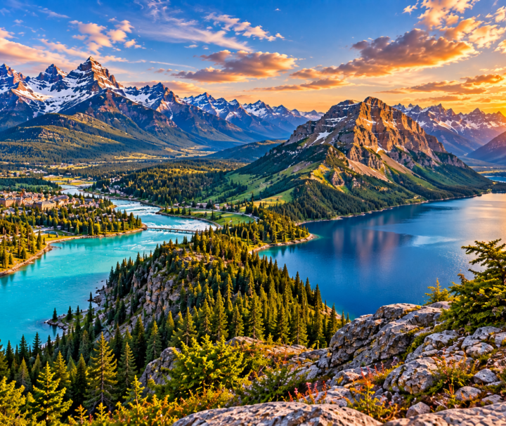 Banff Waterton tour featuring mountain lakes and Canadian Rockies scenery in Alberta