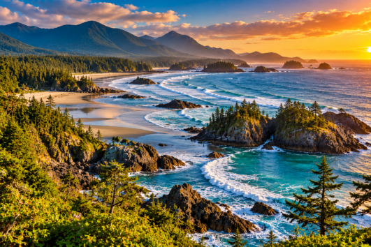 Tofino tour from Vancouver featuring Pacific Coast beaches and Vancouver Island scenery