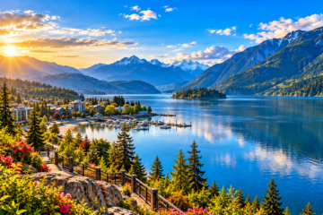 Harrison Hot Springs tour from Vancouver featuring Harrison Lake and British Columbia mountain scenery