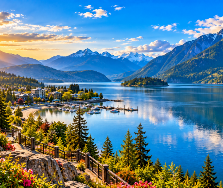 Harrison Hot Springs tour from Vancouver featuring Harrison Lake and British Columbia mountain scenery