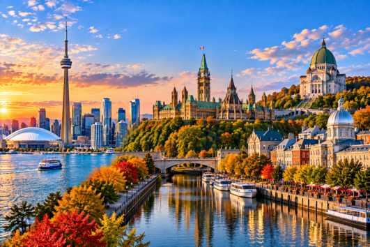 Toronto Ottawa Montreal tour featuring Eastern Canada city scenery