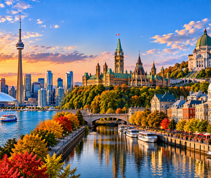 Toronto Ottawa Montreal tour featuring Eastern Canada city scenery