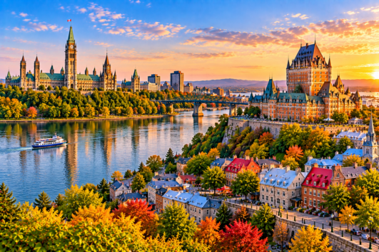 Ottawa Quebec City tour featuring Canadian capital and Quebec heritage scenery