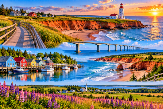 Prince Edward Island tour featuring red coastlines and scenic PEI countryside