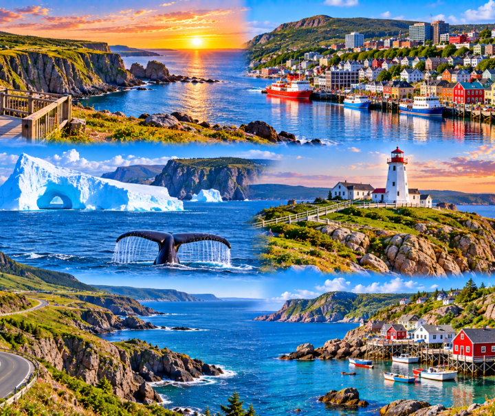 Newfoundland coastal tour featuring Atlantic cliffs and colourful communities